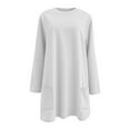 thumbnail image 4 of White Womens Sweatshirt Sweatshirts for Women Comfort Hoodie for Anxiety Long Sleeve Winter Shirts Round Neck Casual Warm Cute Long Tops Fall Clothes for Women, 4 of 5