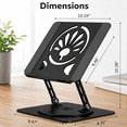 thumbnail image 3 of Swayvoo Laptop Stand for Desk, Adjustable Height Ergonomic Computer Riser, 360° Rotating Aluminum Notebook Holder, Fits 10-16" MacBook Dell HP Lenovo, Black, 3 of 7