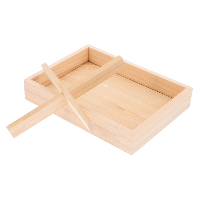 BESTYASH Wooden Jewelry Tray Light Brown Multi Grid Jewelry Display Storage Organizer for Home Dresser