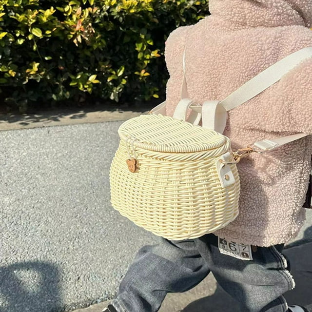 LJNYFDC Easy Clean Bike Basket Hand Woven Bicycle Basket E Scooter Storage Container Large Capacity Strong Load Bearing Bike Handlebar Basket with Straps