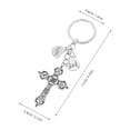 thumbnail image 2 of IDEANATEGRATE 5Ud Llaveros Cruz Cristiana De Metal Plateado Con Para Y, 2 of 8