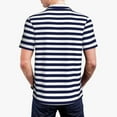 thumbnail image 5 of Rocae Navy Blue And White Stripes for Men's Short Sleeve Polo Shirt, Quick Drying Performance Moisture Wicking Sports Men's Golf Shirt Large, 5 of 9