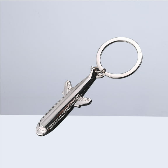 HINTRMENT Airplane Shaped Keyring 1Set Metal for Thanksgiving present in Silver