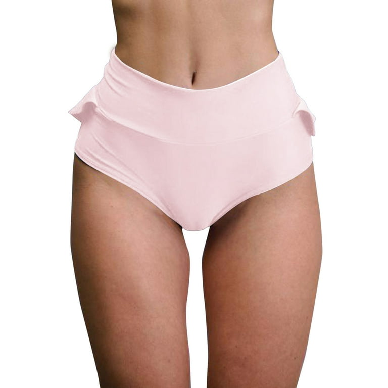 KaLI_store Women Lingeries Women's Underwear Cotton Panties for Women, Soft  Ladies Lace Trim Underwear High Waisted Briefs Pink,XXL 