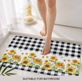 thumbnail image 6 of Sunflower Doormat Outdoor Entrance 16"x24", Black White Buffalo Plaid Check Country Bee Absorb Moisture Dirt Door Mats, Non-Slip Rubber Backing Floor Mats Indoor, Low-Profile Front Door Rugs, 6 of 9