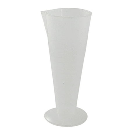 Unique Bargains 50Ml Conical Clear White Plastic Graduated Measuring Cup Jug Lab Set