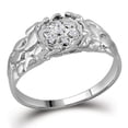 thumbnail image 2 of Sterling Silver Mens Round Diamond Cluster Nugget Ring 1/20 Cttw, 2 of 2