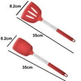 thumbnail image 2 of 2-Piece Kitchen Utensils, Safe Food-Grade Silicone Heads and Stainless Steel Handles, Red, 2 of 5