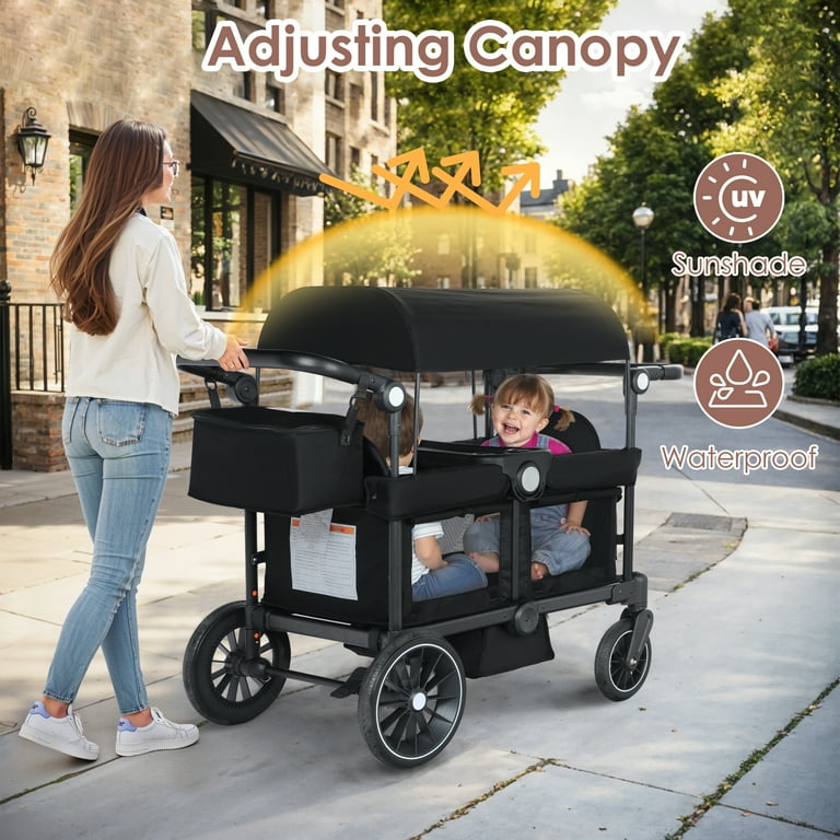 SWAG MY FAMILY セット アップ ブラック Mサイズ yeyan AILEEKISS Collapsible Wagon Stroller for 2 Toddlers, 3-Point