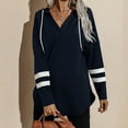 thumbnail image 2 of Fesfesfes Women Hooded Stitching Loose Long Sleeve Casual Hooded Sweater Blouse Clearance, 2 of 9