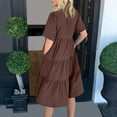thumbnail image 5 of Taylonsss Womens Summer Dress Casual Loose Fit V Neck Tiered Short Sleeve Relaxed Everyday Outfit, 5 of 7
