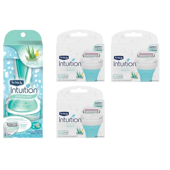 Schick Intuition Sensitive Care Razor with 11 Refill Blades