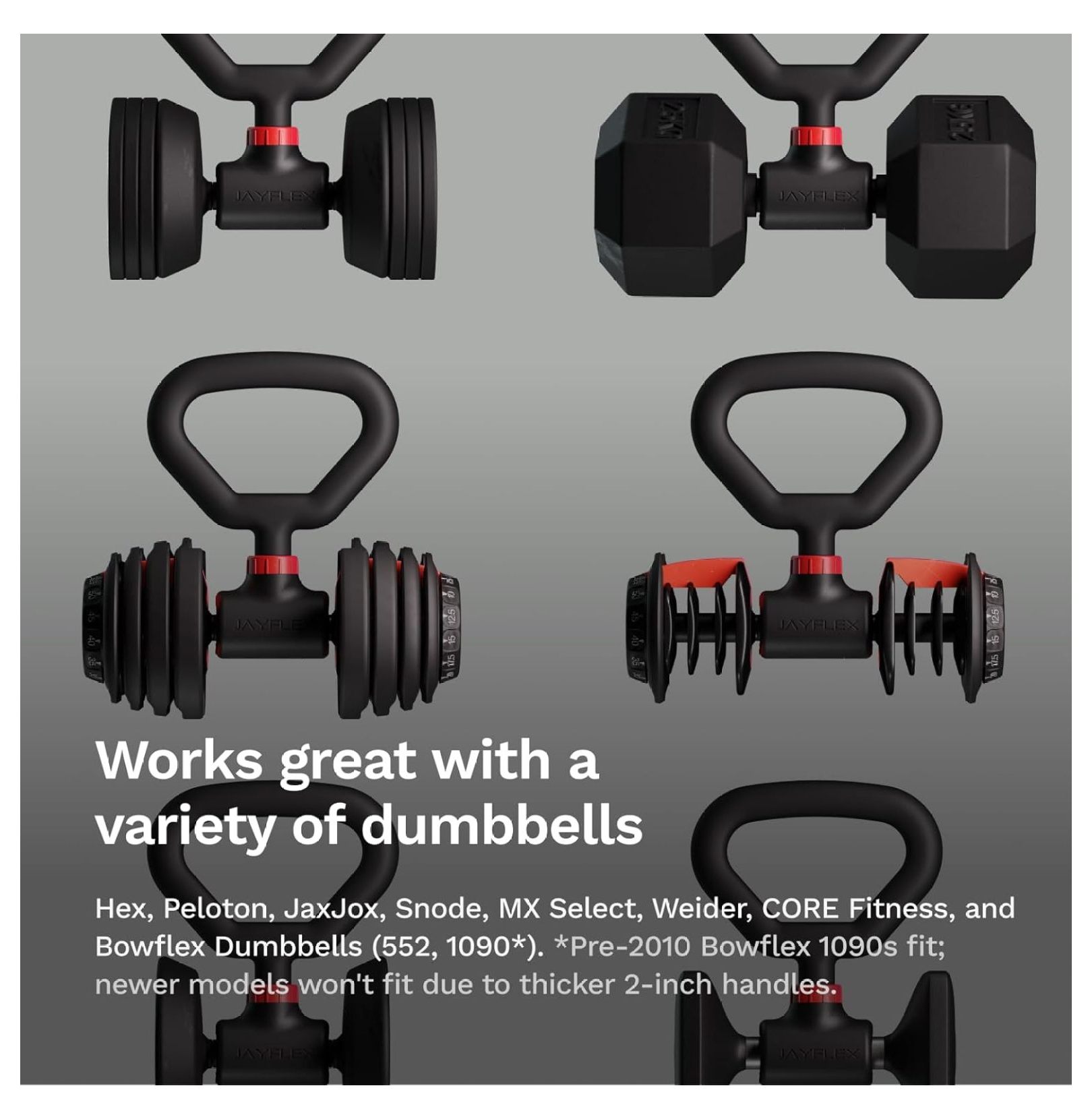 Hyperbell Dumbbell Converter - Convert Dumbbells to Set and Kettlebell for Home Fitness - Adjustable & Up to 200 lb Capacity Weight for Weight Lifting