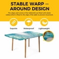 thumbnail image 4 of Teal Blue Coastal Wave Table Cloths for 5 Foot Rectangle Tables, Modern Summer Ocean Beach Sea Patio Waterproof Elastic Fitted Tablecloths, Washable Rectangular Table Cover for Camping, 4 of 8