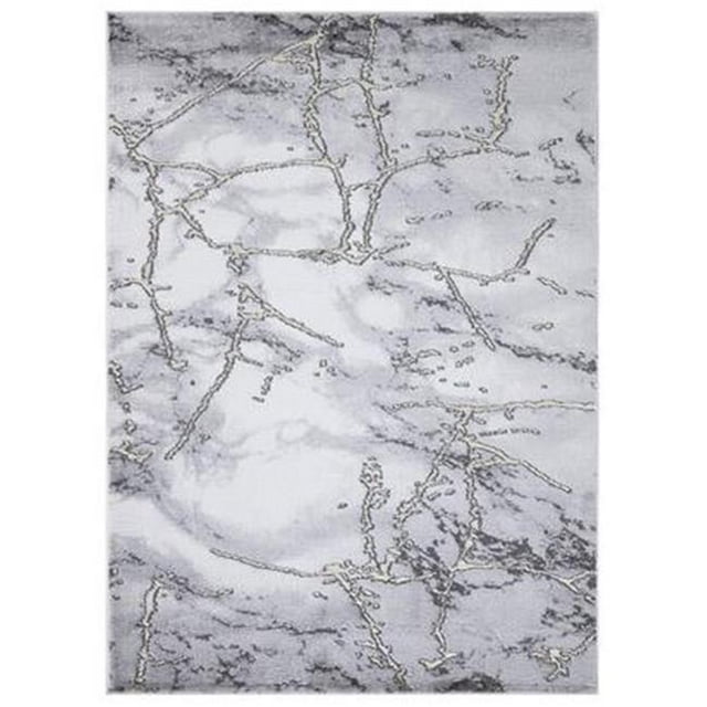 Concord Global Trading 80624 3 x 5 Pi Brighton Dallas Abstrait Rectangle Zone Tapis&44; Gris