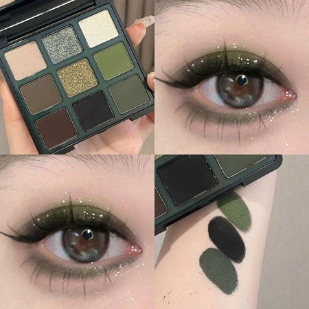 Nine Color Eye Shadow Plate Vintage French Black Green Contrast Olive Green Small Smoke Eye Shadow Plate