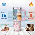 thumbnail image 4 of 40oz Tropical Pineapple Pattern Stainless Steel Flip Straw Tumbler Spill Proof Travel Cup Double Wall Vacuum Insulated Coffee Mug with Top Handle, 4 of 6