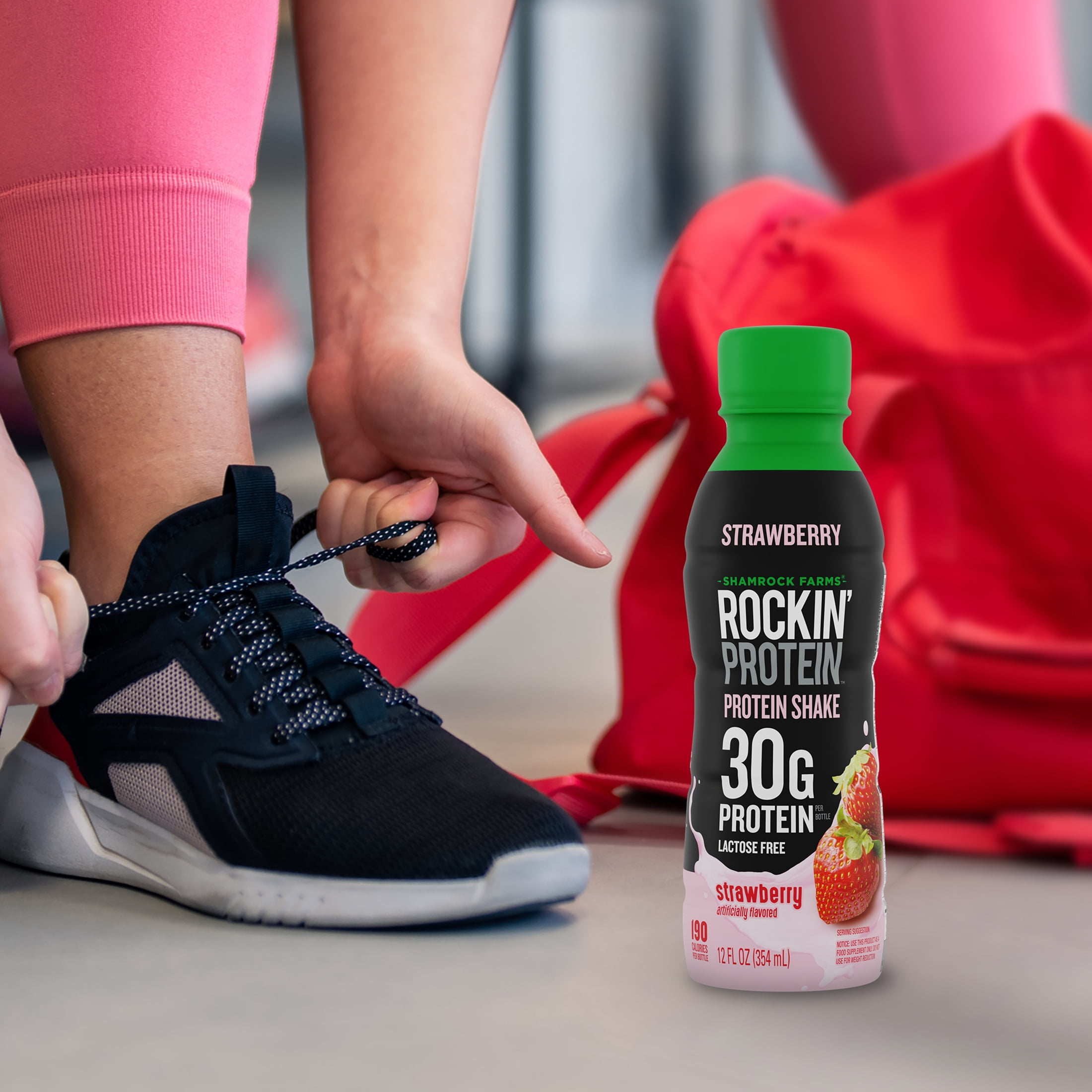 Shamrock Farms Lactose Free, Rockin' Protein Builder, Strawberry, 12 fl. oz. Bottle