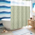 thumbnail image 5 of No Hook Shower Curtain, Sage Green Shower Curtains for Bathroom with See Through Top Window, Modern Abstract Art Farmhouse Waterproof & Washable Bath Curtain Stall 48"x72", 5 of 9
