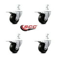 thumbnail image 2 of 3.5 Inch Phenolic Wheel Swivel 3/4 Inch Square Stem Caster Set Total Lock Brake, 2 of 2