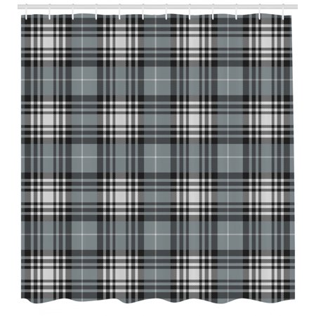 Checkered Shower Curtain Old Fashioned Plaid Tartan In Dark