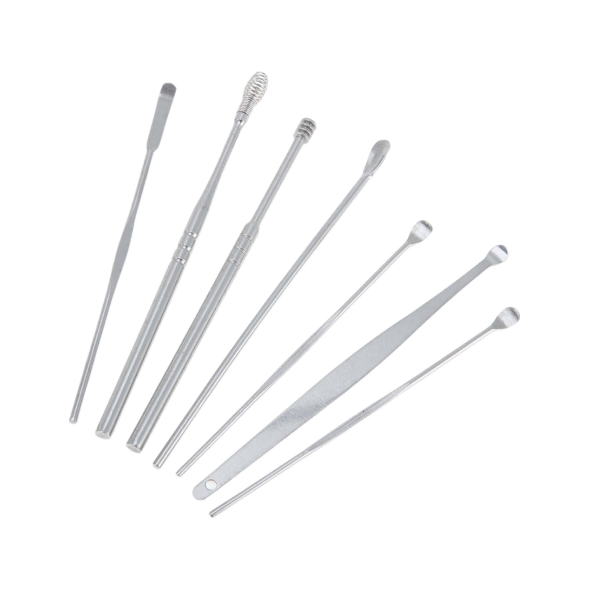 Unique Bargains Long Handle Earwax Cleaning Tool Kit Stainless Steel Silver Tone