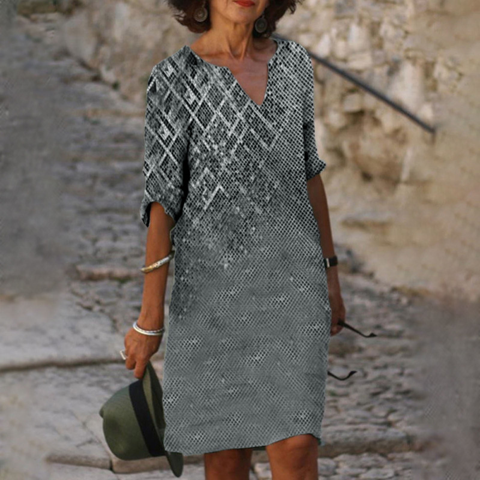 midi shift dresses with short sleeves