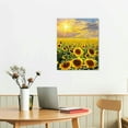 thumbnail image 3 of EastSmooth - Sunflower with Sunset Wall Art Painting, Beautiful Landscape Print on Canvas, Framed Print Poster for Living Room Bedroom Decor 1 Pcs, 3 of 5