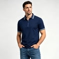 thumbnail image 5 of Fexilor Men's & Big Men’s Pique Polo Shirt Short Sleeve with Quarter-Zip Collar, Sizes S-3XL, 5 of 10