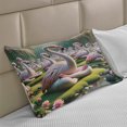 thumbnail image 2 of Ambesonne Flamingo Knitted Quilt Pillowcover, Serene Birds Nature Scene, 30"x20", Soft Pink and Lime Green, 2 of 2