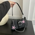 thumbnail image 4 of Star Crossbody Armpit Bag Y2k Women Canvas Shoulder Dating Purses Fashion Bag (Black), 4 of 10