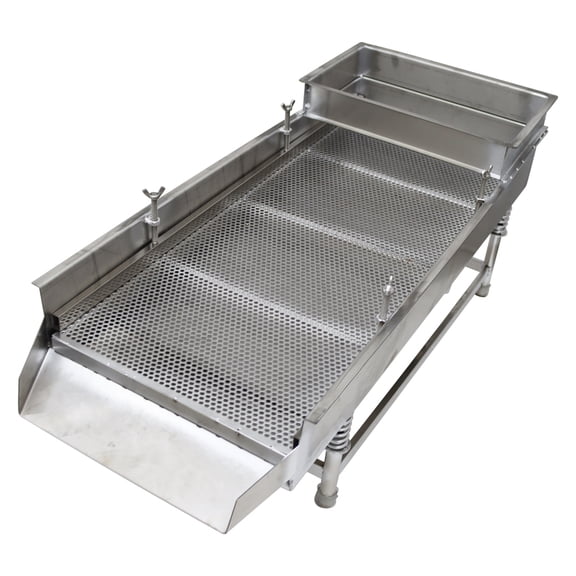INTBUYING 220V Electric Linear Sifter Machine Stainless Steel Vibrating Screen with 6mm Screen