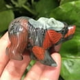 thumbnail image 3 of K-KED Natural Quartz Crystal Carved Polar Bear Gemstone Animal Healing Statue Ornament-African Bloodstone Quartz, 3 of 6