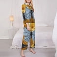 thumbnail image 3 of Haiem Vibrant Butterfly And Sunflowers Pattern Women’s Long-sleeve Sleepwear,Sleepwear Set,2-piece Loungewear Set,Soft PJs Comfy Nightwear with Pockets-Small, 3 of 7