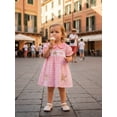 thumbnail image 5 of BemeyourBBs Toddler Baby Girl Summer Starfish Dress Plaid Gingham Short Sleeve Doll Collar Seashell Embroidery A-Line Dress Toddler Girls Casual Dress, 5 of 9