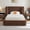 Brown-Wingback, variant on Vanress Queen Size Bed Frame with Headboard, Cloud Upholstered Platform Bed Frame, 4 Inch Foam Cushioned, No Box Spring, Easy Assembly, Cream White