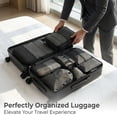 thumbnail image 2 of 9-Piece Travel Packing Cubes Organizer Set with Shoe Bag and Toiletry Bag, Black, 2 of 7