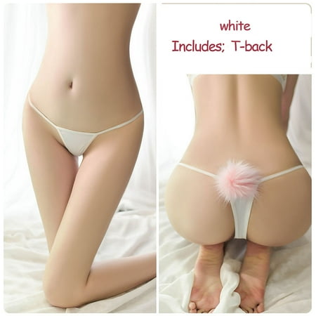 

Underwear Role Play Rabbit Girl Passion T-back Plush Rabbit Tail Underpant Note Please Buy One Size Larger