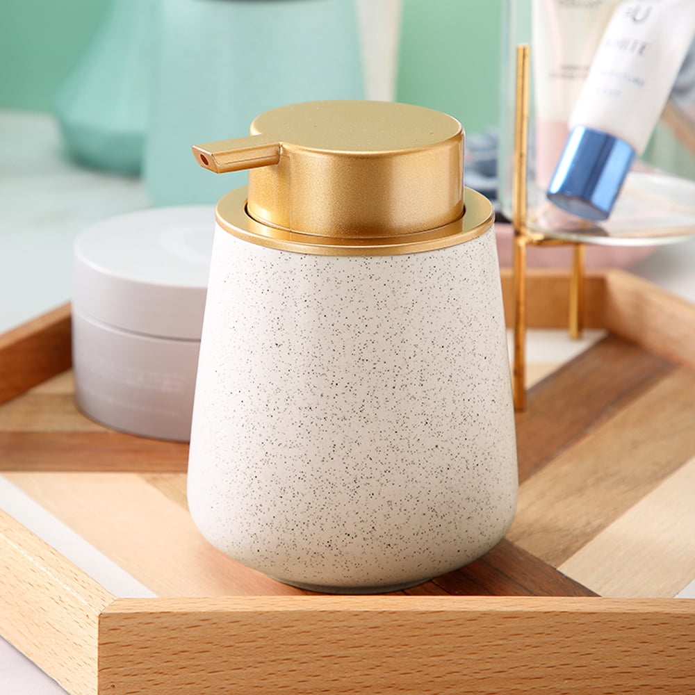 Foam Dispenser 12 oz, Ceramic Hand Pump Dispenser Beige Foaming Soap