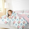 thumbnail image 4 of jejeloiu Blue Monogrammed J Full Size Comforter Sets,Bow Tie Ribbon Bedding Comforter Set,Pink Riustic Flower Bedding Sets For Girl Teens,Ultra Soft Bedroom Decor Reversible,3 Pieces, 4 of 8