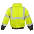 thumbnail image 2 of SAFEGEAR Type R Class 3 Bomber Jacket with Pockets - Medium - Polyester, Lime Green/Yellow & Black, High Visibility Jackets for Men & Women - ANSI/ISEA Compliant - J. J. Keller & Associates, 2 of 5