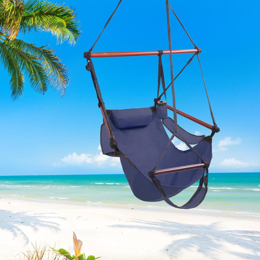 Ktaxon Hammock Hanging Chair Air Deluxe Outdoor Chair Solid Wood 250lb ...