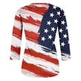 thumbnail image 5 of American Flag T-Shirt for Women Summer Casual Print 4th of July Clothes Patriotic Graphic Tees Tops Casual Round Neck Loose T-shirt, 5 of 6