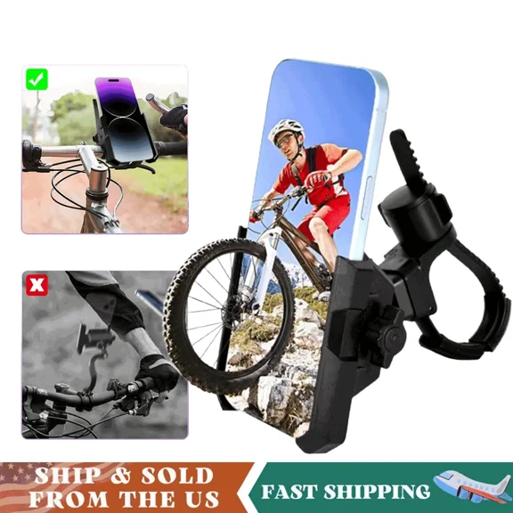360° Motorcycle Cell Phone Mount Military Shockproof Bike Handlebar Gps Holder