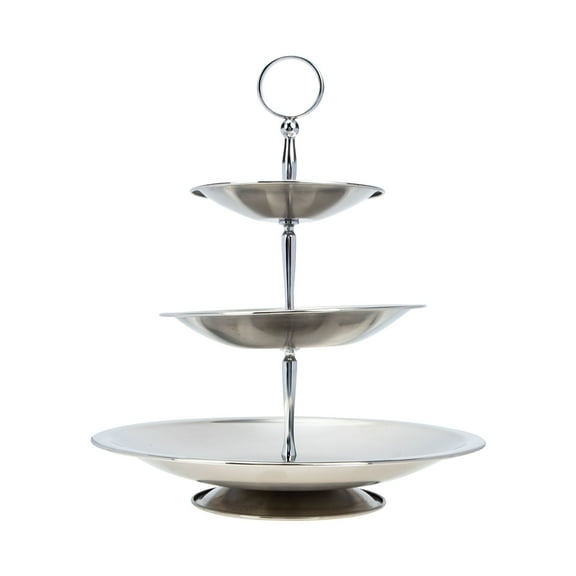 ELAYARD Tiered Fruit Stand Stainless Steel Serving Household Users Picnic 1Set