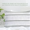 thumbnail image 2 of Elegant Comfort Ultra Soft Set of 2 Striped Pint Pillowcases - 1500 Hotel Quality Microfiber, Soft and Smooth Envelope Closure 2-Piece Pillow Covers - Standard/Queen, Traci Gray, 2 of 4