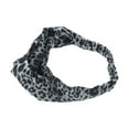 thumbnail image 5 of Unique Bargains 1 Pc Fashion Leopard Pattern Cross Elastic Hairband for Women White Black, 5 of 6