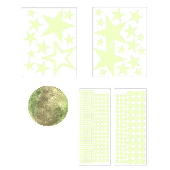 WLPZXP 5pcs Glow in The Dark Star Stickers, Adhesive Wall Stickers, Glowing Wall Decals