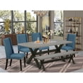 thumbnail image 3 of East West Furniture X697FL121-6 - 6-Piece Dinette Set - 4 Parson Dining Chairs, an amazing Bench and Dining Table Solid Wood Structure, 3 of 3