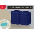 thumbnail image 2 of Bella Vista Washcloth Set 100% Virgin Ring Spun Cotton Plush, Soft and Absorbent Unique Twill Dobby Borders 12 Washcloths 13x13 Inch(Set Of 12 Piece Washcloths, Navy Blue), 2 of 9